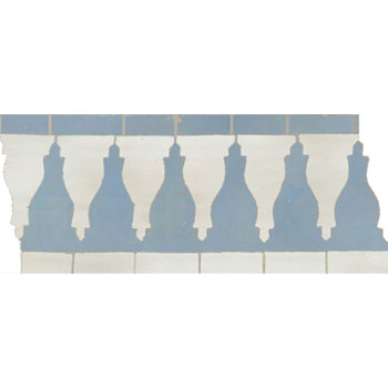 Mosaic House Moroccan tile Sharafa S 1-20 White Sea Blue  zellige, mosaic, zellij, border, glaze, classic, traditional 